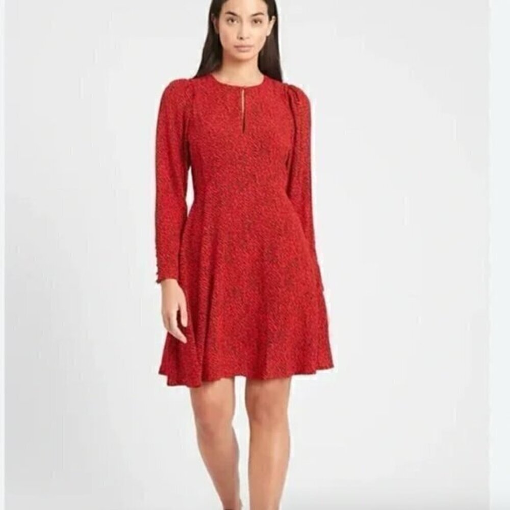 Banana Republic Keyhole Puff Sleeve Dress